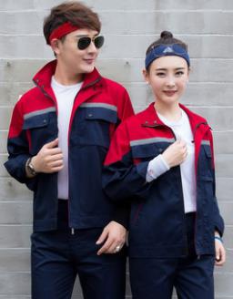 時(shí)尚春秋款反光條工作服套裝